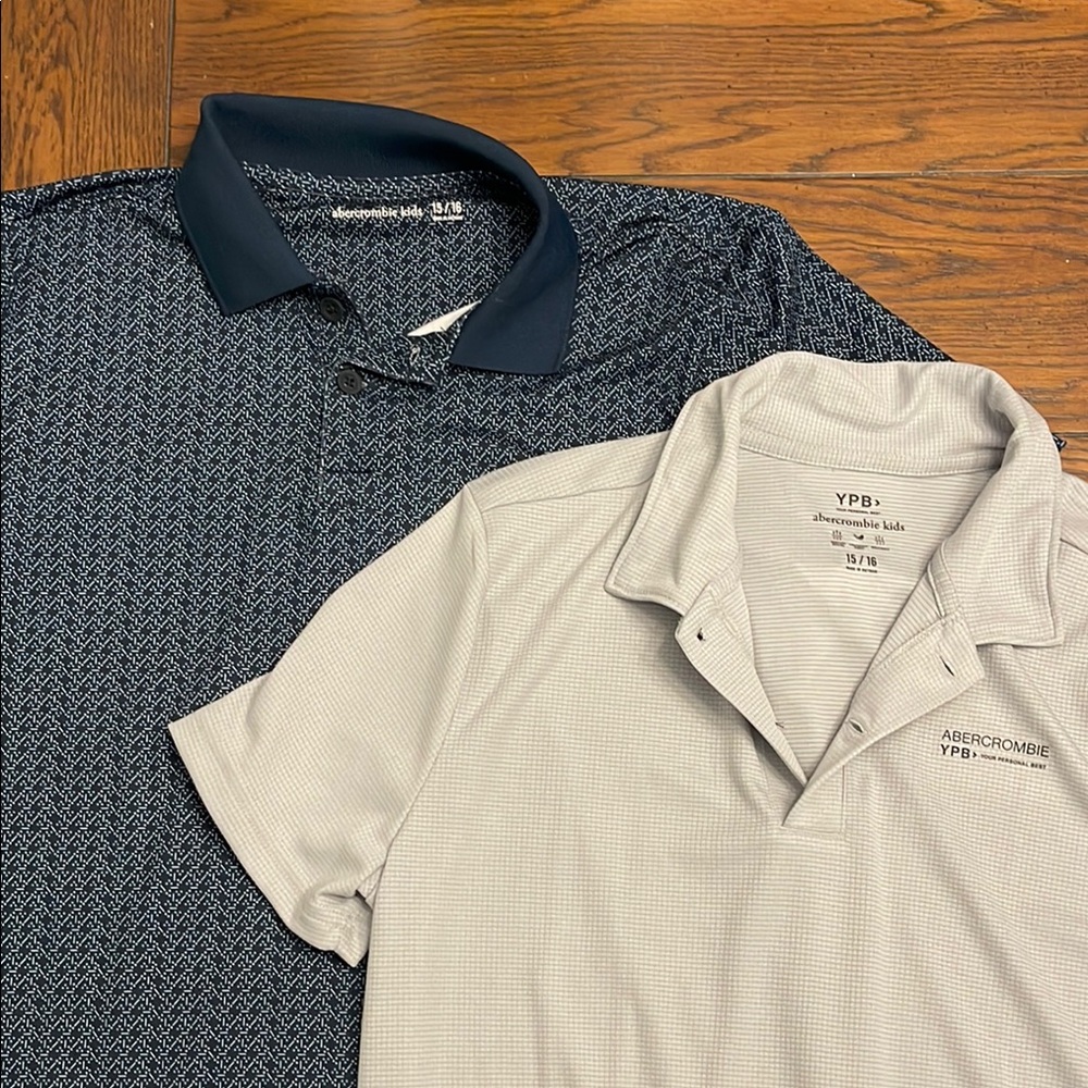 Abercrombie & Fitch kid’s Polo Shirts - Navy and Light Gray Size:15/16